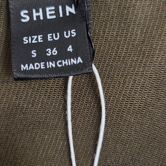 SHEIN Olive Vest with Geometric Trim - Picture 3 of 4